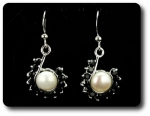 36x3mm Black Sapphire & Pearl Pendant Earrings Set