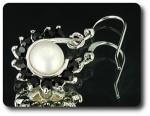 36x3mm Black Sapphire & Pearl Pendant Earrings Set