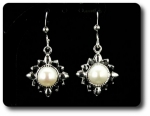 24x3mm Black Sapphire & Pearl Pendant Earrings Set