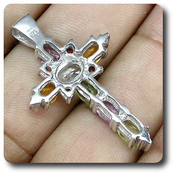 PENDENTIF GRENAT CITRINE PERIDOT TOPAZE