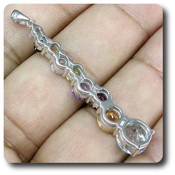 PENDENTIF GRENAT CITRINE PERIDOT TOPAZE