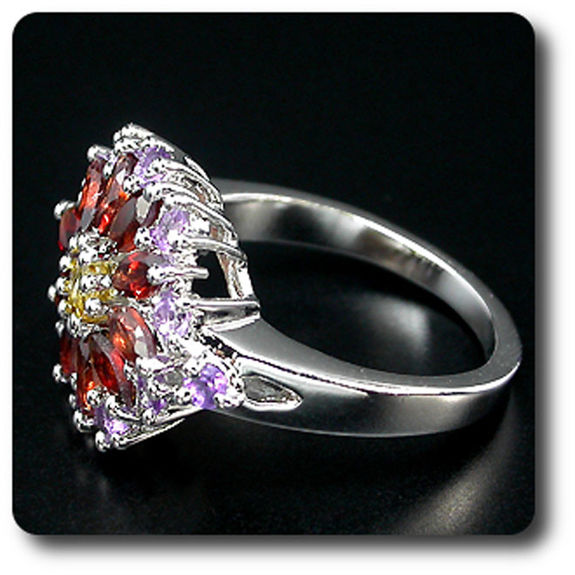 CITRINE GARNET AMETHYST RING