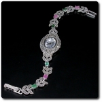 RUBY EMERALD MARCASITE WATCH