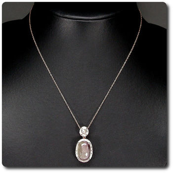 PENDENTIF SAPHIR & DIAMANT + CHAINE