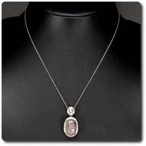 PENDENTIF SAPHIR & DIAMANT + CHAINE