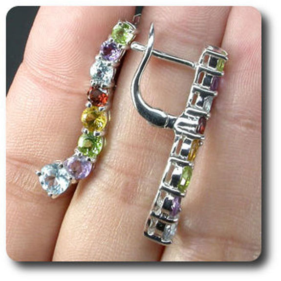 AMETHYST GARNET PERIDOT EARRINGS