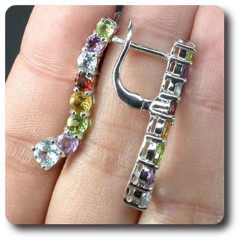 AMETHYST GARNET PERIDOT EARRINGS