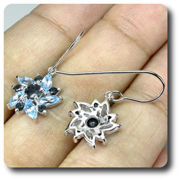 BLUE SAPPHIRE & TOPAZ EARRINGS