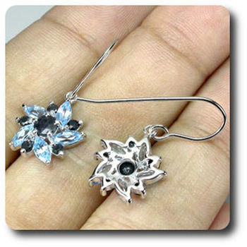 BLUE SAPPHIRE & TOPAZ EARRINGS