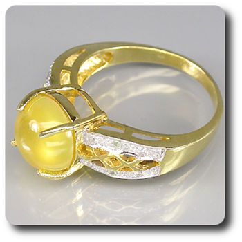 YELLOW OPAL & PERIDOT RING