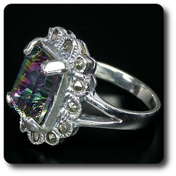MYSTIC QUARTZ & MARCASITE RING