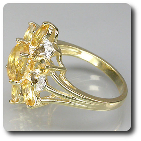 CITRINE QUARTZ & DIAMOND RING