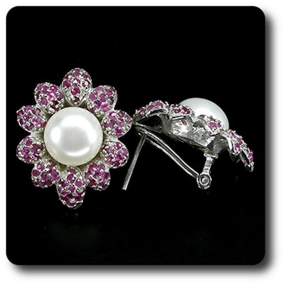 RUBY & PEARL EARRINGS