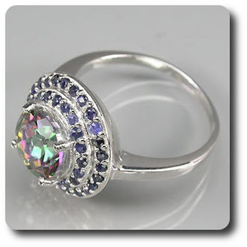 BAGUE QUARTZ MYSTIC & SAPHIR