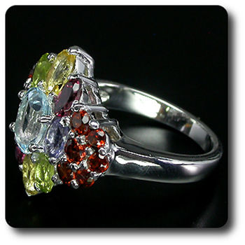 BAGUE CITRINE GRENAT TOPAZE