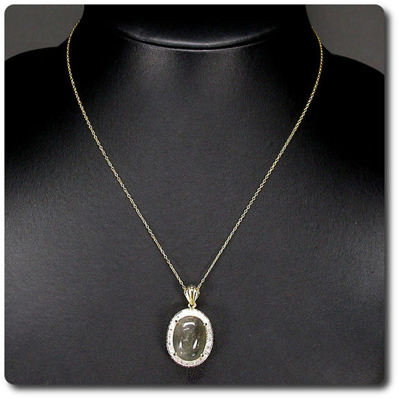 PENDENTIF SAPHIR & DIAMANT + CHAINE