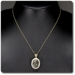 PENDENTIF SAPHIR & DIAMANT + CHAINE