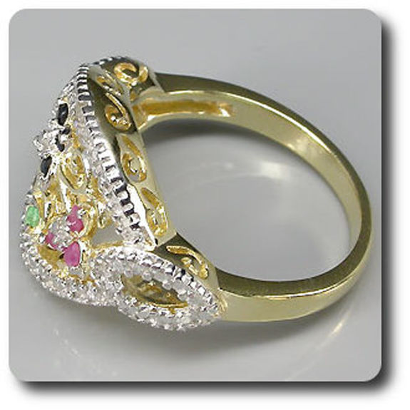BAGUE SAPHIR EMERAUDE RUBIS DIAMANT