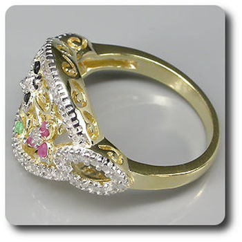 BAGUE SAPHIR EMERAUDE RUBIS DIAMANT
