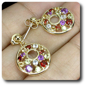 AMETHYST GARNET CITRINE EARRINGS