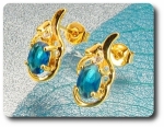 BOUCLES D'OREILLE SAPHIR BLEU