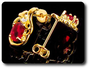 BOUCLES D'OREILLE RUBIS