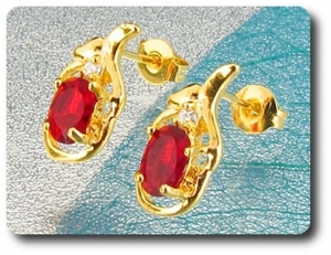 BOUCLES D'OREILLE RUBIS