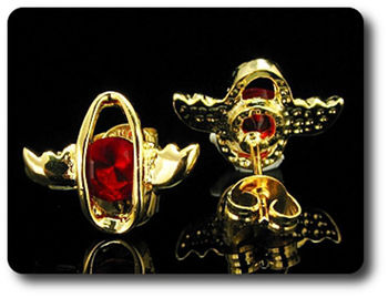 2x8mm Red Ruby Earrings