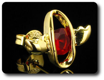 2x8mm Red Ruby Earrings