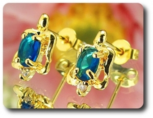 2x7mm Blue Sapphire Earrings