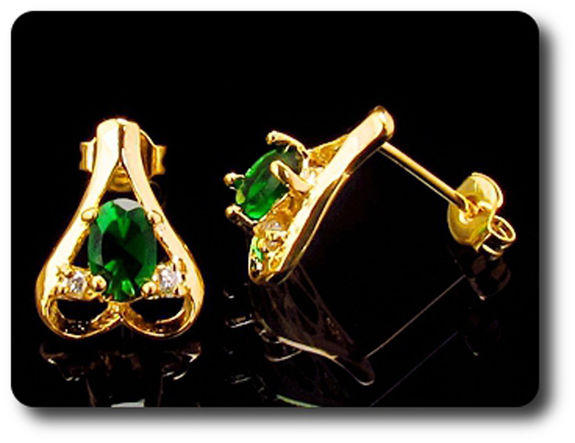 2x7mm Green Emerald Earrings