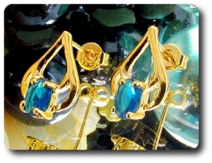 BOUCLES D'OREILLE SAPHIR BLEU