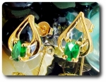 2x7mm Green Emerald Earrings