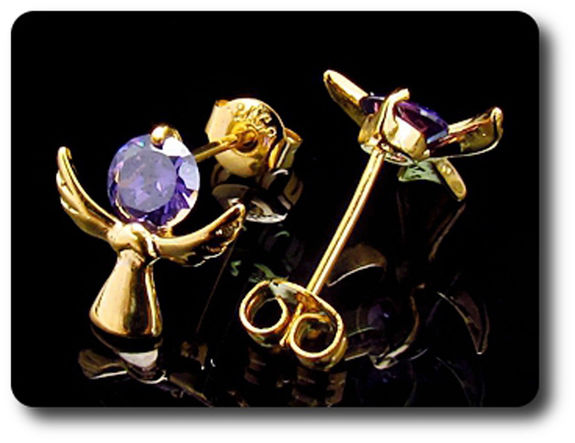 2x6mm Purple Amethyst Earrings