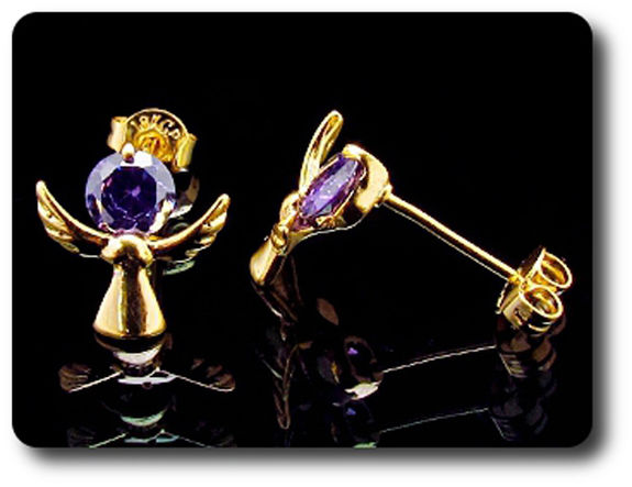 2x6mm Purple Amethyst Earrings