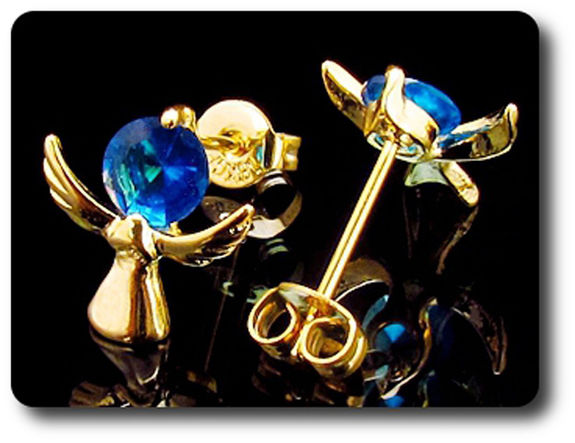 BOUCLES D'OREILLE SAPHIR BLEU