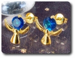 BOUCLES D'OREILLE SAPHIR BLEU