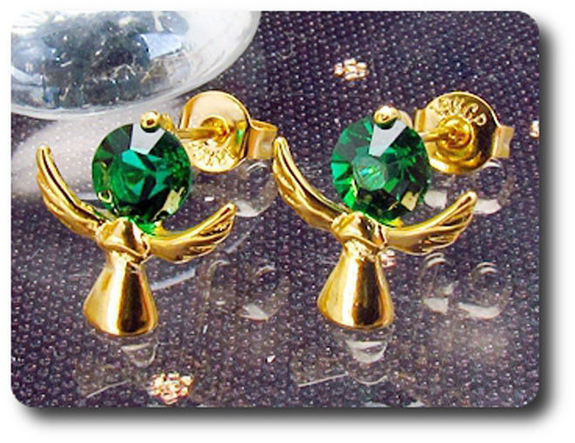 2x6mm Green Emerald Earrings