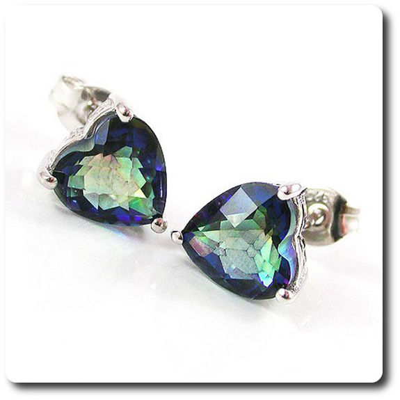 BOUCLES D'OREILLE TOPAZE ARC EN CIEL