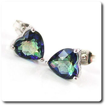 BOUCLES D'OREILLE TOPAZE ARC EN CIEL