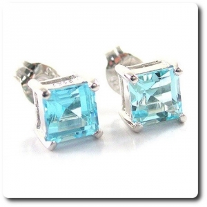 BOUCLES D'OREILLE TOPAZE BLEU