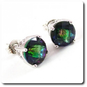 BOUCLES D'OREILLE TOPAZE ARC EN CIEL