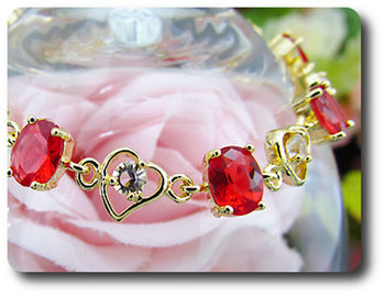 8x8mm Red Ruby Bracelet
