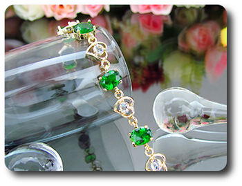 8x8mm Green Emerald Bracelet