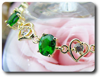 8x8mm Green Emerald Bracelet