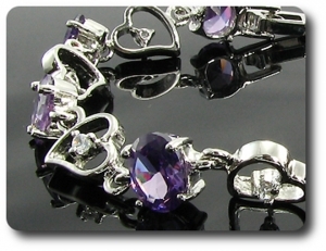 8x8mm Purple Amethyst Bracelet