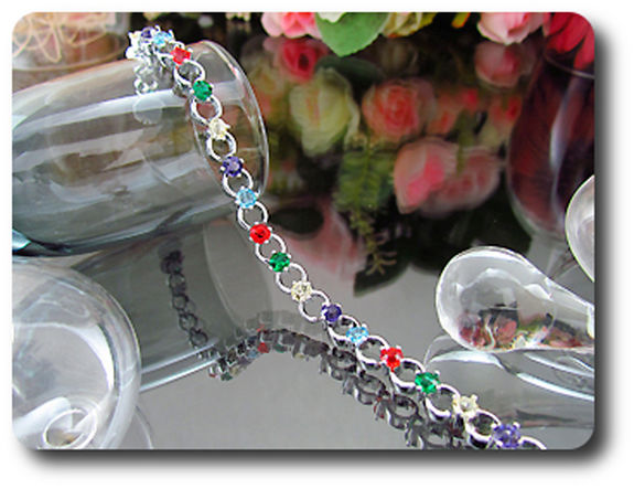 21x4 mm Multicolor Topaz Bracelet