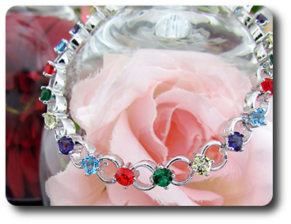 21x4 mm Multicolor Topaz Bracelet