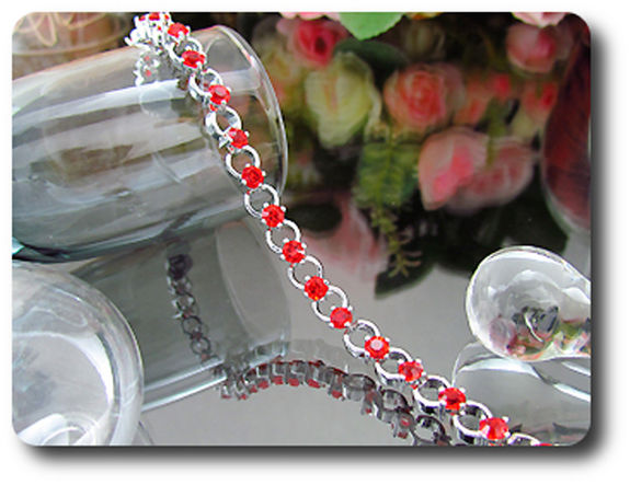 21x4 mm Red Ruby Bracelet