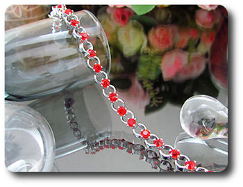 21x4 mm Red Ruby Bracelet